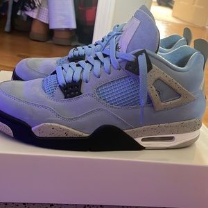 Size 11 University blue Jordan 4s, barely worn.